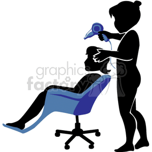 a women doing another persons hair