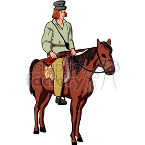 Pilgrim riding a horse