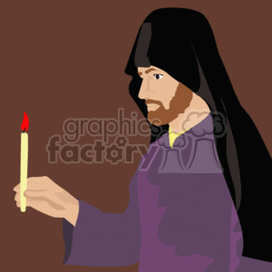 Religious Person in Prayer with Candle