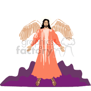 Serene Angelic Figure with Wings and Halo