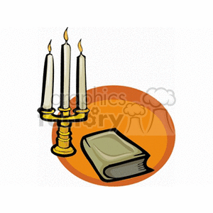 Religious Candles and Book