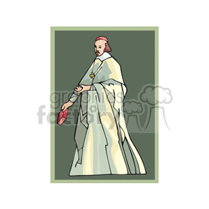 Religious Cardinal Illustration in Traditional Robes