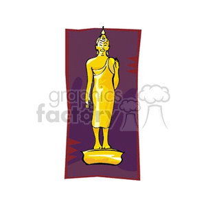 Clipart image of a gold religious statue.