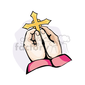 Praying Hands with Cross