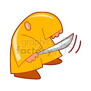 Cartoon Monk with Sword