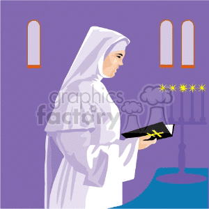 Nun Praying in Church