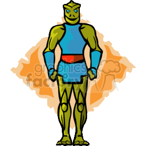 Cartoon Sci-Fi Alien in Blue Suit