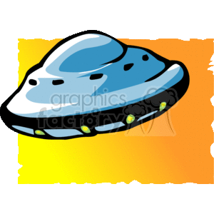   The clipart image shows a stylized illustration of a UFO (Unidentified Flying Object), typical of science fiction representations. It