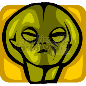   The clipart image features the stylized head of an extraterrestrial being commonly associated with the archetype of a 