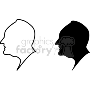 Silhouette of a mans head.