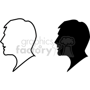 silhouette of a man's head