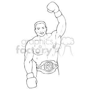 Victorious Boxer with Championship Belt - Sports Boxing Theme