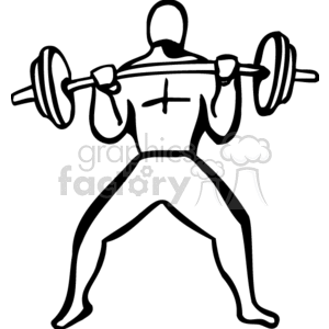 Cartoon Weight Lifting Clipart / Strong weightlifting brain clip art
