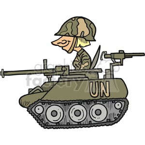 soldier driving a tank