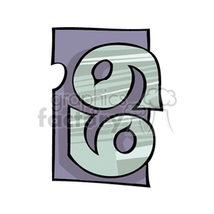 Clipart image of the Cancer zodiac sign, depicted in a stylized design with a purple and green color scheme.