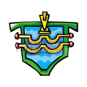 A vibrant clipart image depicting the Aquarius zodiac symbol, featuring wavy lines representing water, surrounded by green and yellow accents.