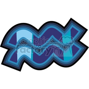An illustrative clipart image representing the zodiac sign Aquarius. It features stylized water waves in varying shades of blue and teal.