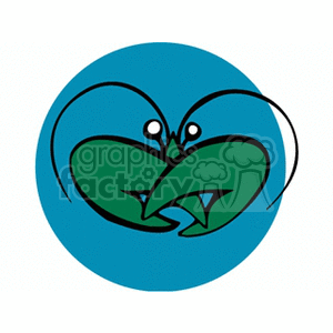 Cartoon illustration of a crab, likely representing the Cancer zodiac sign, depicted in a playful and colorful style within a blue circle.