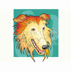 Clipart image featuring an artistic representation of a dog's head with a vibrant color palette, related to the Chinese zodiac sign of the dog.