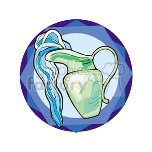 Clipart image of a water bearer, representing the Aquarius zodiac sign.