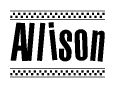 Allison Bold Text with Racing Checkerboard Pattern Border