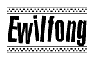 Ewilfong Bold Text with Racing Checkerboard Pattern Border