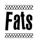 The image contains the text Fats in a bold, stylized font, with a checkered flag pattern bordering the top and bottom of the text.