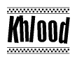 Khlood Bold Text with Racing Checkerboard Pattern Border