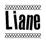 Liane Bold Text with Racing Checkerboard Pattern Border