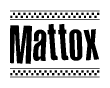 Mattox Bold Text with Racing Checkerboard Pattern Border
