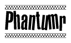 The image contains the text Phantumr in a bold, stylized font, with a checkered flag pattern bordering the top and bottom of the text.