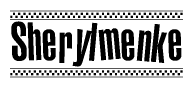 Sherylmenke Bold Text with Racing Checkerboard Pattern Border