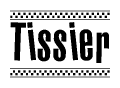 Tissier Bold Text with Racing Checkerboard Pattern Border