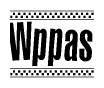 The image contains the text Wppas in a bold, stylized font, with a checkered flag pattern bordering the top and bottom of the text.