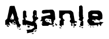 The image contains the word Ayanle in a stylized font with a static looking effect at the bottom of the words
