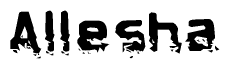 The image contains the word Allesha in a stylized font with a static looking effect at the bottom of the words