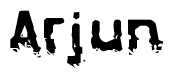 The image contains the word Arjun in a stylized font with a static looking effect at the bottom of the words