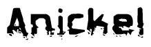 The image contains the word Anickel in a stylized font with a static looking effect at the bottom of the words