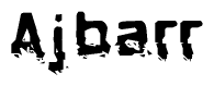 The image contains the word Ajbarr in a stylized font with a static looking effect at the bottom of the words
