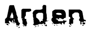 The image contains the word Arden in a stylized font with a static looking effect at the bottom of the words