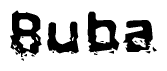 The image contains the word Buba in a stylized font with a static looking effect at the bottom of the words