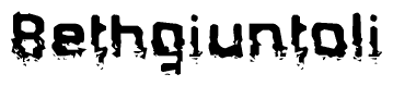 The image contains the word Bethgiuntoli in a stylized font with a static looking effect at the bottom of the words