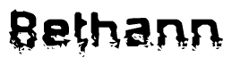 The image contains the word Bethann in a stylized font with a static looking effect at the bottom of the words