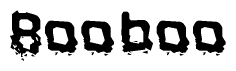 The image contains the word Booboo in a stylized font with a static looking effect at the bottom of the words