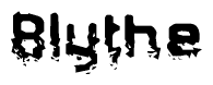 The image contains the word Blythe in a stylized font with a static looking effect at the bottom of the words