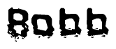 The image contains the word Bobb in a stylized font with a static looking effect at the bottom of the words