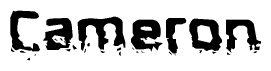 The image contains the word Cameron in a stylized font with a static looking effect at the bottom of the words