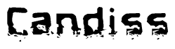 The image contains the word Candiss in a stylized font with a static looking effect at the bottom of the words