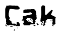 The image contains the word Cak in a stylized font with a static looking effect at the bottom of the words
