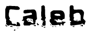 The image contains the word Caleb in a stylized font with a static looking effect at the bottom of the words